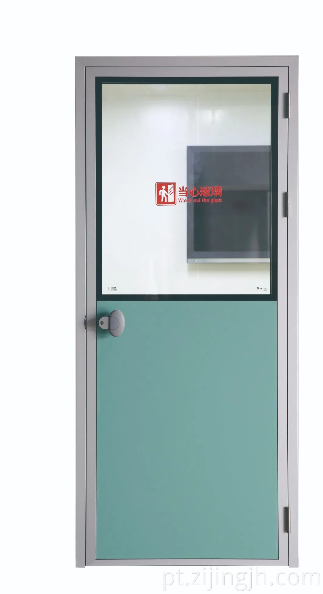 Porta HPL com design de vidro visual usado para hospital